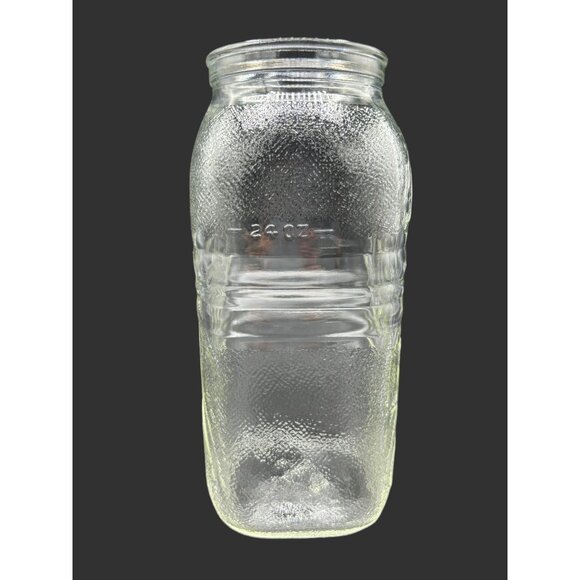 Vintage Hazel Atlas Juice / Milk Jug Vase Square Pressed Glass - Picture 4 of 12